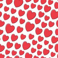liefde hart herhaling patroon ontwerp vector achtergrond, rood hart vormen bekleed omhoog diagonaal Aan een transparant achtergrond