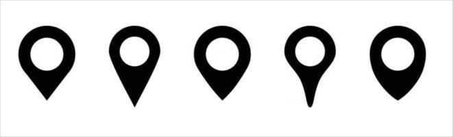 locatie ingesteld pictogram, locatielogo vector