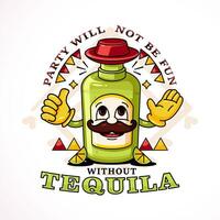 tequila fles, partij tijd. Super goed voor logo's, mascottes, t-shirts, stickers en posters vector