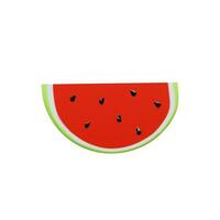 3d geven groot plak van watermeloen. realistisch gezond BES. vector illustratie in klei stijl. zoet rijp biologisch voedsel voor vegetarisch. sappig vers tussendoortje in zomer seizoen. smakelijk voeding voorwerp
