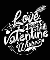 liefde kusjes en Valentijn wensen vector