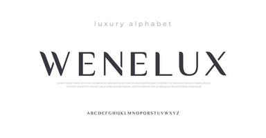 toekomstige luxe alfabet lettertype. typografie stedelijke stijllettertypen voor mode, detailhandel, vrouwelijk, schoonheidsverzorging, sieradenlogo-ontwerp vector