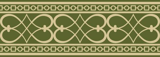 vector goud en groen naadloos klassiek Renaissance ornament. eindeloos Europese grens, opwekking stijl kader