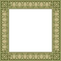 vector gouden en groen plein klassiek Grieks ornament. Europese ornament. grens, kader oude Griekenland, Romeins rijk..