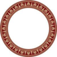 vector goud en rood ronde klassiek Grieks ornament. Europese ornament. grens, kader, cirkel, ring oude Griekenland, Romeins rijk..