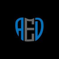 aed brief logo creatief ontwerp. aed uniek ontwerp. vector