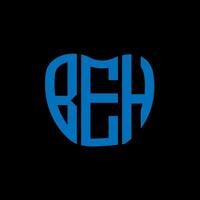 beh brief logo creatief ontwerp. beh uniek ontwerp. vector