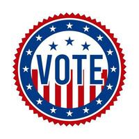 presidentieel verkiezing stemmen insigne - Verenigde staten van Amerika. Verenigde Staten van Amerika patriottisch sterren en strepen. Amerikaans democratisch republikeins ondersteuning pin, embleem, postzegel of knop. vector