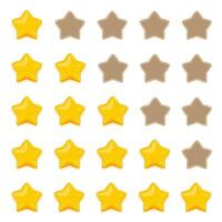 sterren naar evalueren Product beoordeling. terugkoppeling toetsen van 1 naar 5. vector