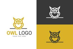 gouden uil silhouet logo ontwerp, vector uil logo sjabloon