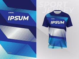 blauw Jersey overhemd mockup sjabloon ontwerp voor sport uniform vector