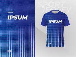 blauw Jersey overhemd mockup sjabloon ontwerp voor sport uniform vector