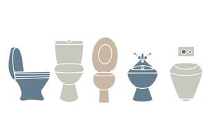 toilet schaal. hand- getrokken huis toilet vector illustraties set. vector illustratie