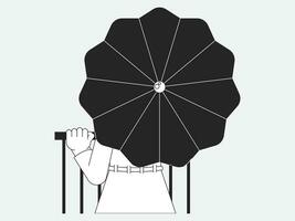 neon esthetisch illustratie pak vrouw onder paraplu illustratie vector