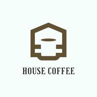 huis koffie logo ontwerp concept vector
