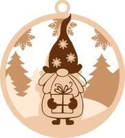 Kerstmis ornamenten kabouters bundel besnoeiing Sjablonen. vector