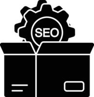 seo pakket glyph pictogrammen ontwerp stijl vector