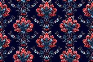 abstract etnisch naadloos patroon ontwerp. aztec kleding stof tapijt boho mandala's ingericht. tribal inheems motief traditioneel borduurwerk vector achtergrond