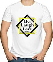 leef lach liefde typografie t-shirtontwerp vector