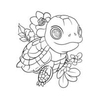 leren kleur voor kinderen, schildpad beeld vector