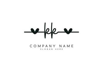 handschrift kk logo ontwerp. kk logo ontwerp vector illustratie Aan wit achtergrond. vrij vector