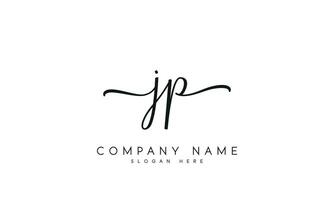 handschrift jp logo ontwerp. jp logo ontwerp vector illustratie Aan wit achtergrond. vrij vector