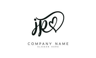 handschrift jr logo ontwerp. jr logo ontwerp vector illustratie Aan wit achtergrond. vrij vector