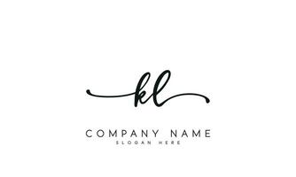 handschrift kl logo ontwerp. kl logo ontwerp vector illustratie Aan wit achtergrond. vrij vector