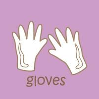 alfabet g voor handschoenen woordenschat school- les tekenfilm digitaal postzegel schets vector