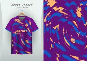 achtergronden voor sport- Jersey, voetbal truien, rennen truien, racing truien, borstel patroon, Purper, blauw, room vector