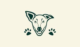 lijn kunst hond blaffen logo vector