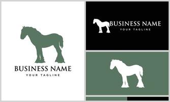 silhouet clydesdale paard logo sjabloon vector
