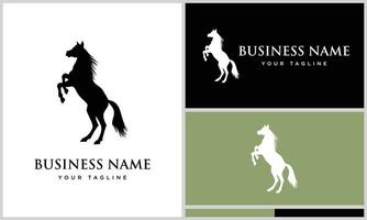 silhouet paard staan logo sjabloon vector