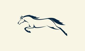lijn kunst paard jumping logo vector