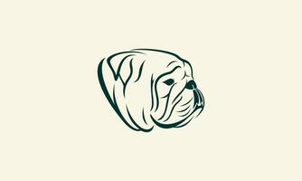 lijn kunst bulldog hoofd logo vector