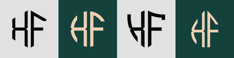 creatief gemakkelijk eerste brieven xf logo ontwerpen bundel. vector