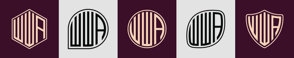 creatief gemakkelijk eerste monogram wwa logo ontwerpen. vector