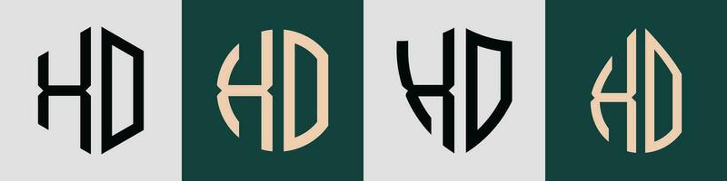 creatief gemakkelijk eerste brieven xo logo ontwerpen bundel. vector