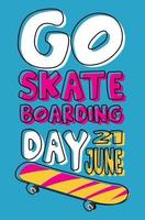 ga skateboarden op 21 juni banner in kleurrijke stijl vector