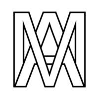 logo teken ma ben icoon dubbele brieven logotype m een vector