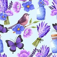 grote set aquarel elementen - vlinder, vogels, bloemen, potten, bladeren. verzameling van vectorelementen. illustratie geïsoleerd op een witte achtergrond. botanisch. vector