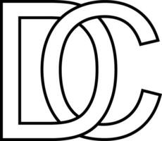 logo teken dc CD icoon teken met elkaar verweven brieven d c vector