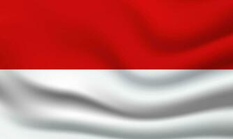 Indonesië vlag 3d golvend banier achtergrond vector