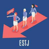 mbti type isometrische samenstelling vector