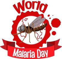 wereld malaria dag logo of spandoek met een mug vector