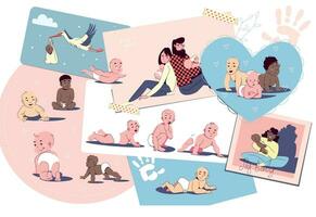 baby tekening collage samenstelling vector