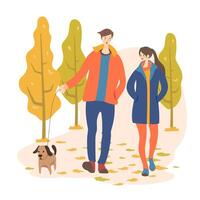 jong koppel samen wandelen vector tekening. romantische date. vriend en vriendin wandelen. mensen verliefd. minimalistische contourillustratie