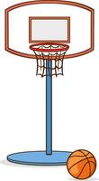 basketbal hoepel en basketbal bal vector