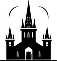 gotisch - zwart en wit geïsoleerd icoon - vector illustratie