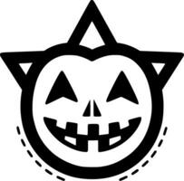 halloween - zwart en wit geïsoleerd icoon - vector illustratie